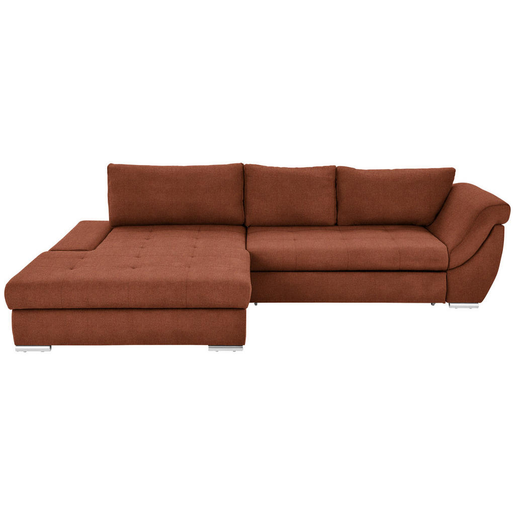 Carryhome Ecksofa, Rost, Textil, 3-Sitzer, Füllung: Schaumstoff, Ottomane links, L-Form, 306x174 cm, Stoffauswahl, Liegefunktion, seitenverkehrt erhältlich, Wohnzimmer, Sofas & Couches, Wohnlandschaften, Ecksofas von Carryhome