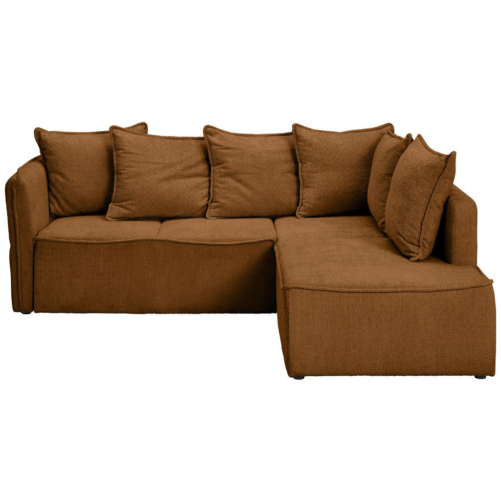 Carryhome Ecksofa, Rost, Textil, 3-Sitzer, Ottomane rechts, L-Form, 233x193 cm, Liegefunktion, seitenverkehrt erhältlich, Schlafen auf Sitzhöhe, Rücken echt, Wohnzimmer, Sofas & Couches, Wohnlandschaften, Ecksofas von Carryhome