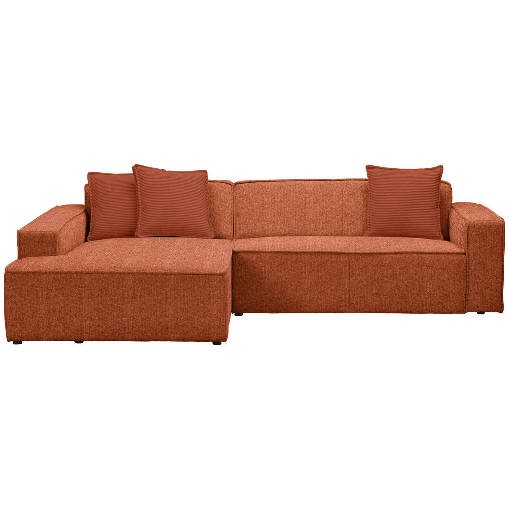 Carryhome Ecksofa, Rost, Textil, 4-Sitzer, Ottomane links, L-Form, 280x188 cm, Stoffauswahl, seitenverkehrt erhältlich, Rücken echt, Wohnzimmer, Sofas & Couches, Wohnlandschaften, Ecksofas von Carryhome