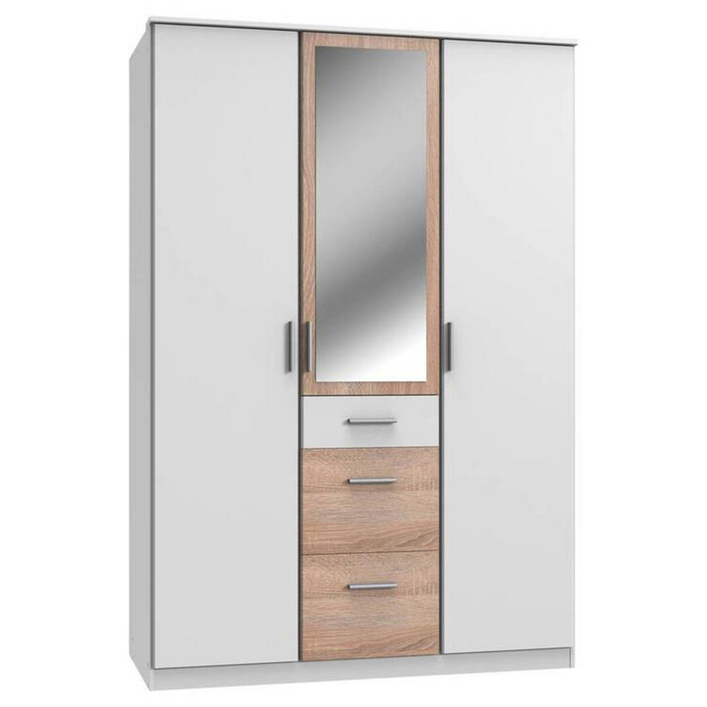 Carryhome KLEIDERSCHRANK Weiß, Eiche