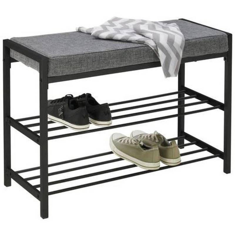 Carryhome SCHUHBANK Schwarz, Dunkelgrau