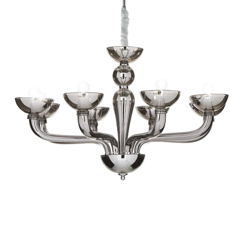 Casanova SP8 Glas Kronleuchter 8-flammig, Rauchglas