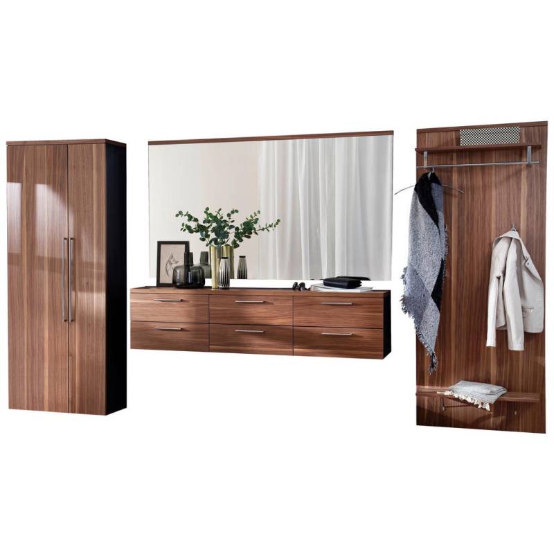 Moderano GARDEROBE Anthrazit, Nussbaum