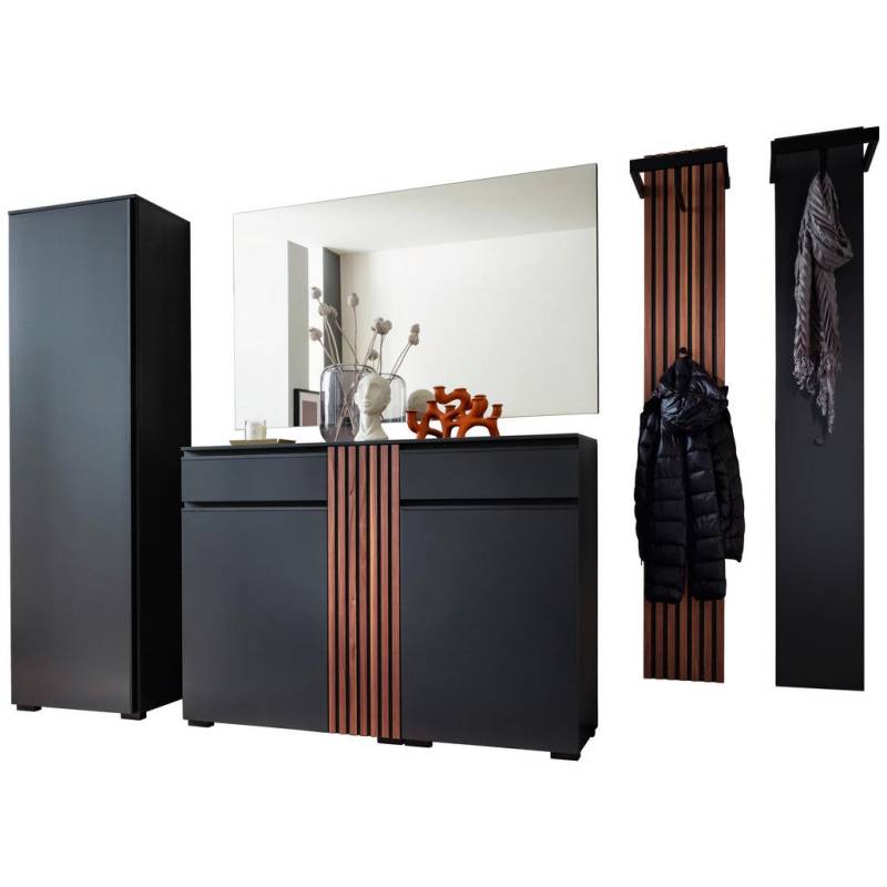 Moderano GARDEROBE Anthrazit, Nussbaum