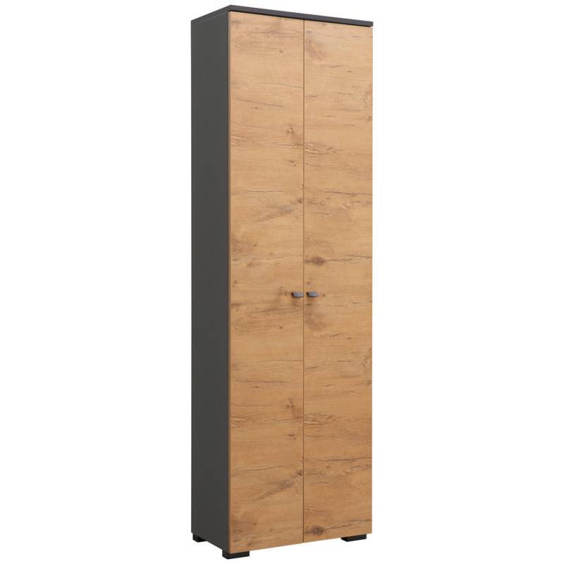 Moderano GARDEROBENSCHRANK Anthrazit, Eiche
