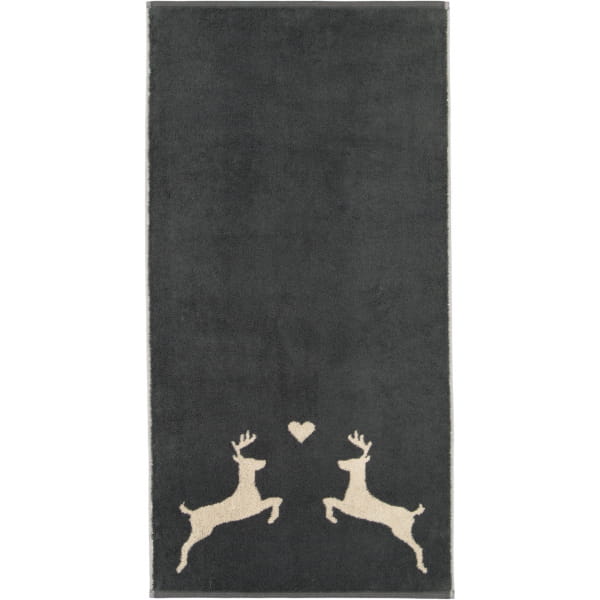 Cawö Handtücher Alpenchic Edition Hirsche 6228 - Farbe: granit - 73 - Handtuch 50x100 cm