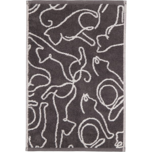 Cawö Handtücher CUTE CATS EDITION Cats 6264 - Farbe: basalt/platin - 77 - Gästetuch 30x50 cm
