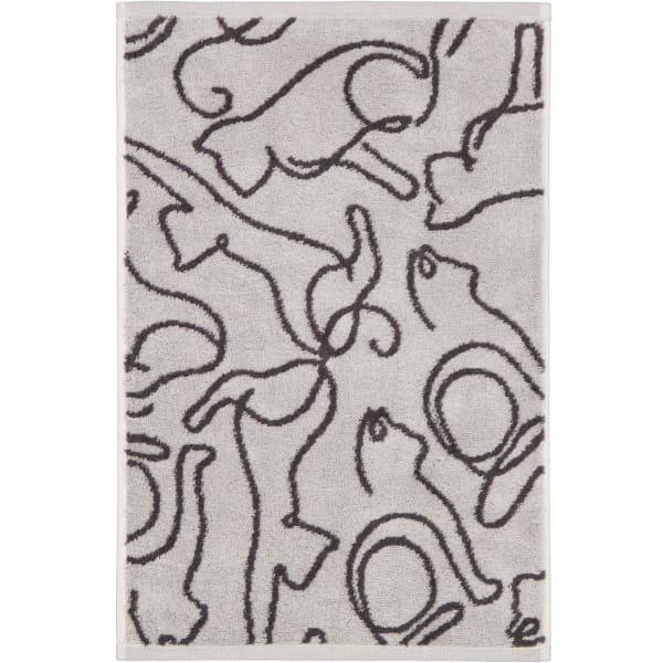 Cawö Handtücher CUTE CATS EDITION Cats 6264 - Farbe: platin/basalt - 70 - Gästetuch 30x50 cm