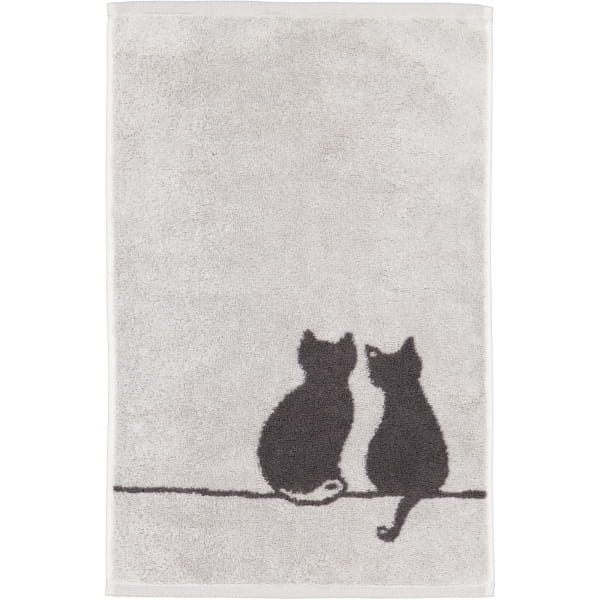 Cawö Handtücher CUTE CATS EDITION You & Me 6263 - Farbe: platin/basalt - 70 - Gästetuch 30x50 cm