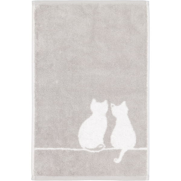 Cawö Handtücher CUTE CATS EDITION You & Me 6263 - Farbe: platin/weiß - 76 - Gästetuch 30x50 cm