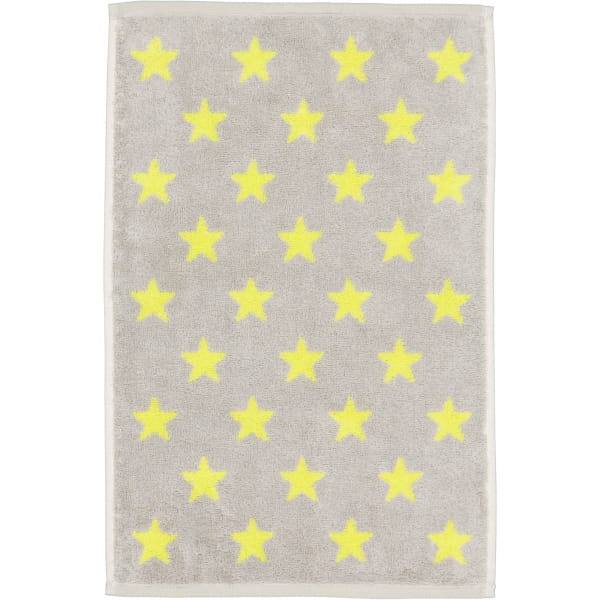 Cawö Handtücher NEW STARS Sterne klein 6261 - Farbe: platin/lime - 75 - Gästetuch 30x50 cm