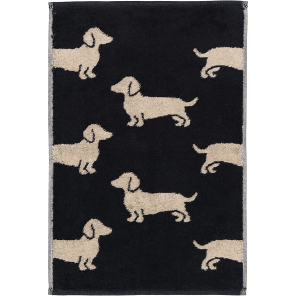 Cawö Handtücher WE LOVE DOGS 6246 - Farbe: Schwarz-Beige - 93 - Gästetuch 30x50 cm