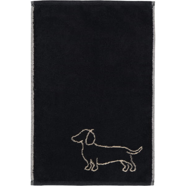 Cawö Handtücher WE LOVE DOGS Companion 6248 - Farbe: Schwarz-Beige - 93 - Gästetuch 30x50 cm