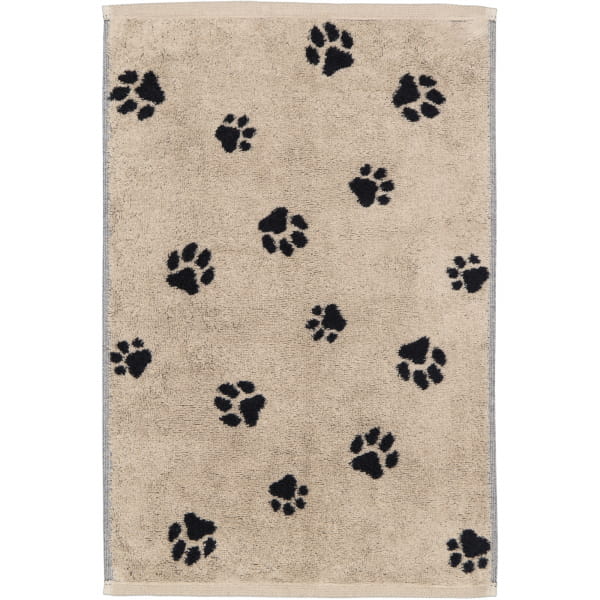 Cawö Handtücher WE LOVE DOGS Paws 6247 - Farbe: Schwarz-Beige - 93 - Gästetuch 30x50 cm