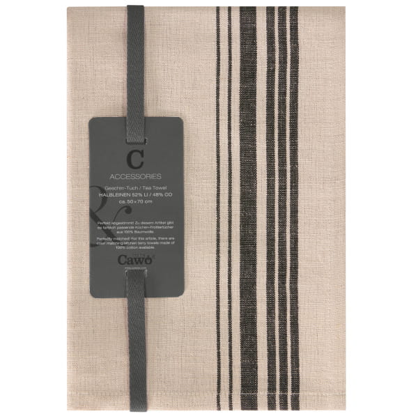 Cawö Home Geschirrtücher Cuisine Nature Akzent 533 - Farbe: leinen - 30 - 50x70 cm