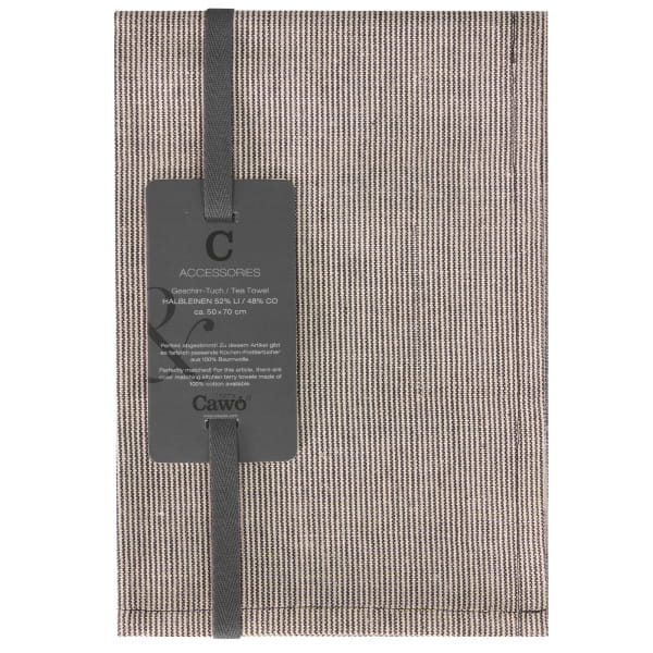 Cawö Home Geschirrtücher Cuisine Nature Allover 534 - Farbe: leinen - 30 - 50x70 cm