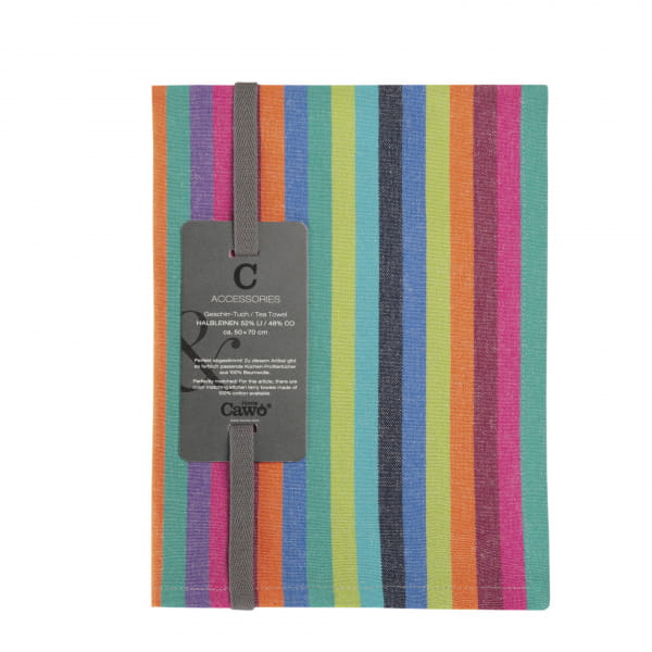Cawö Home Geschirrtücher Cuisine Lifestyle Streifen 7048 - Farbe: multicolor dunkel - 84 - 50x70 cm