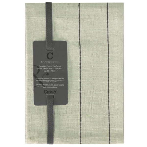 Cawö Home Geschirrtücher Cuisine Nature Streifen 532 - Farbe: wasabi - 40 - 50x70 cm