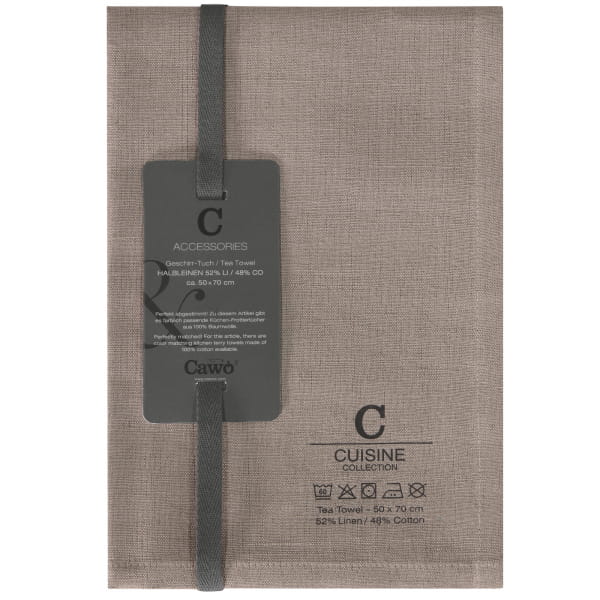 Cawö Home Geschirrtücher Cuisine Nature Uni 531 - Farbe: muskat - 33 - 50x70 cm