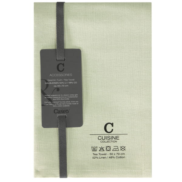 Cawö Home Geschirrtücher Cuisine Nature Uni 531 - Farbe: wasabi - 40 - 50x70 cm