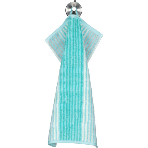 Cawö - Noblesse Cashmere Streifen 1056 - Farbe: mint - 14 - Gästetuch 30x50 cm