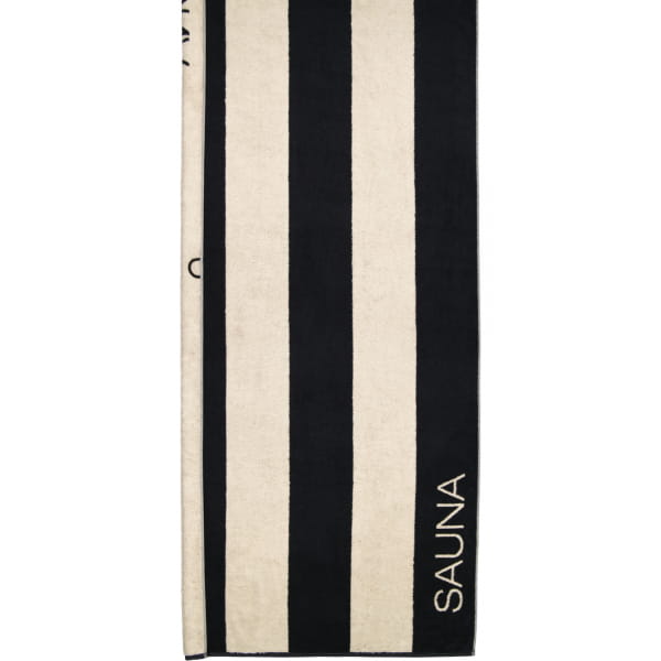 Cawö Saunatuch Natural Blockstreifen 6221 80x200 cm - Farbe: natur-schwarz - 39