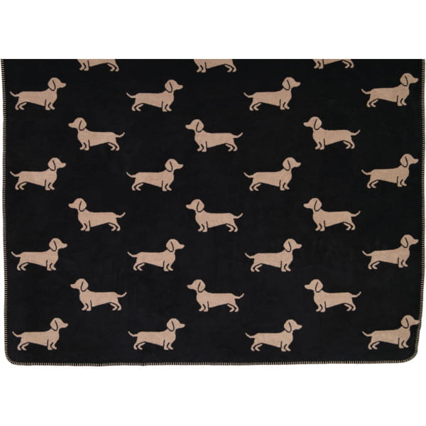 Cawö Wohndecken WE LOVE DOGS 62460 - Farbe: schwarz/beige - 93 - 150x200 cm