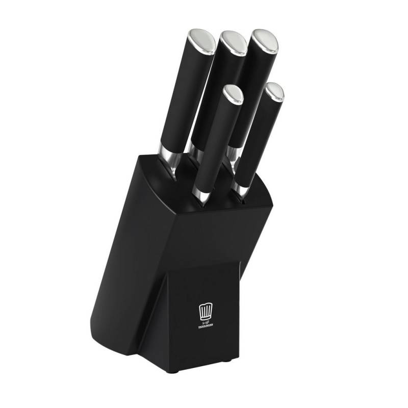Chefkoch+Fackelmann MESSERBLOCK Silber, Schwarz