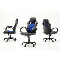 Chefsessel höhenverstellbar RICKY mit Wippfunktion Schwarz / Blau