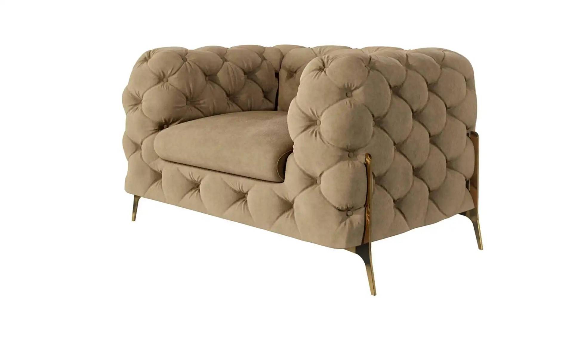 Chesterfield Sessel  Natalie ¦ beige ¦ Maße (cm): B: 125 H: 75 Polstermöbel > Sessel > Polstersessel - Höffner