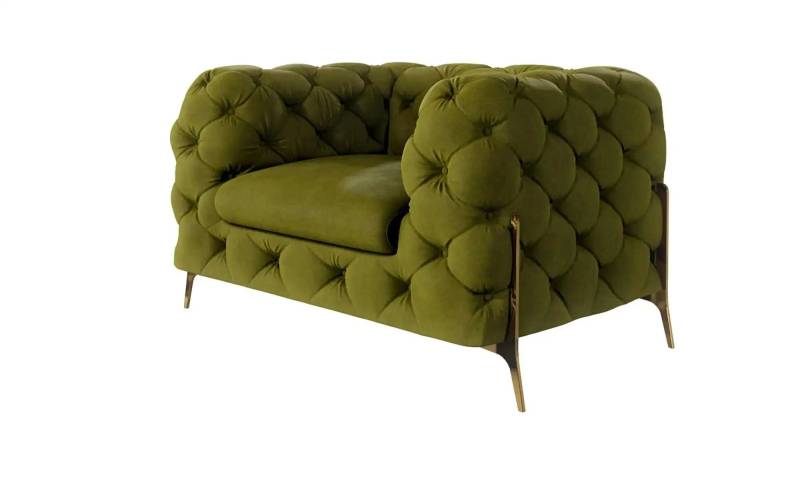 Chesterfield Sessel  Natalie ¦ grün ¦ Maße (cm): B: 125 H: 75 Polstermöbel > Sessel > Polstersessel - Höffner