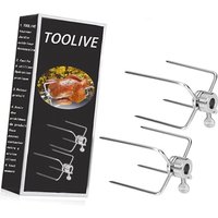 Chrom-Fleischgabelnadeln für Grill-Hängespieße mit Schrauben für Drehspieß, 2er-Set Chrom-Fleischgabelnadeln für Grill-Hängespieße mit Schrauben für Drehspieß, 2er-Set von START