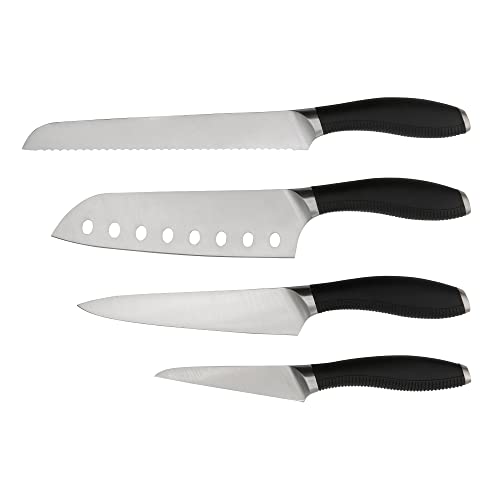 Circulon Sharp Knife Set - 4 Piece Japanese Steel Professional Kitchen Knives Set with Ergonomic Handles, Includes Santoku, Utility, Paring & Bread Knives von Circulon