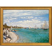 Claude Monet: Bild 'Regatta in Sainte-Adresse' (1867), Version goldfarben gerahmt