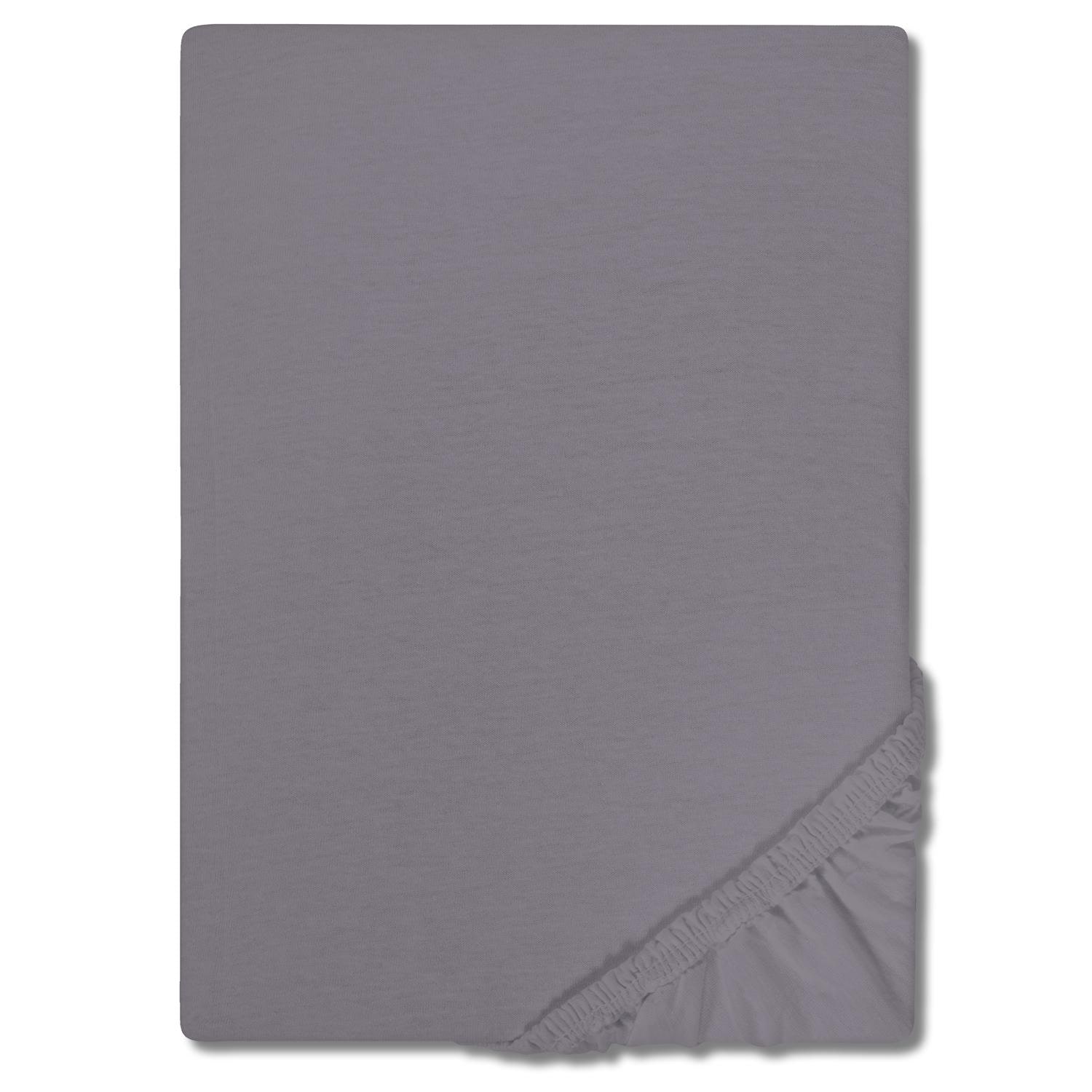 CloudComfort Basic Spannbettlaken Jersey-Stretch dunkelgrau 90 x 190 - 100 x 200 cm CloudComfort Basic Spannbettlaken Jersey-Stretch dunkelgrau 90 x 190 - 100 x 200 cm