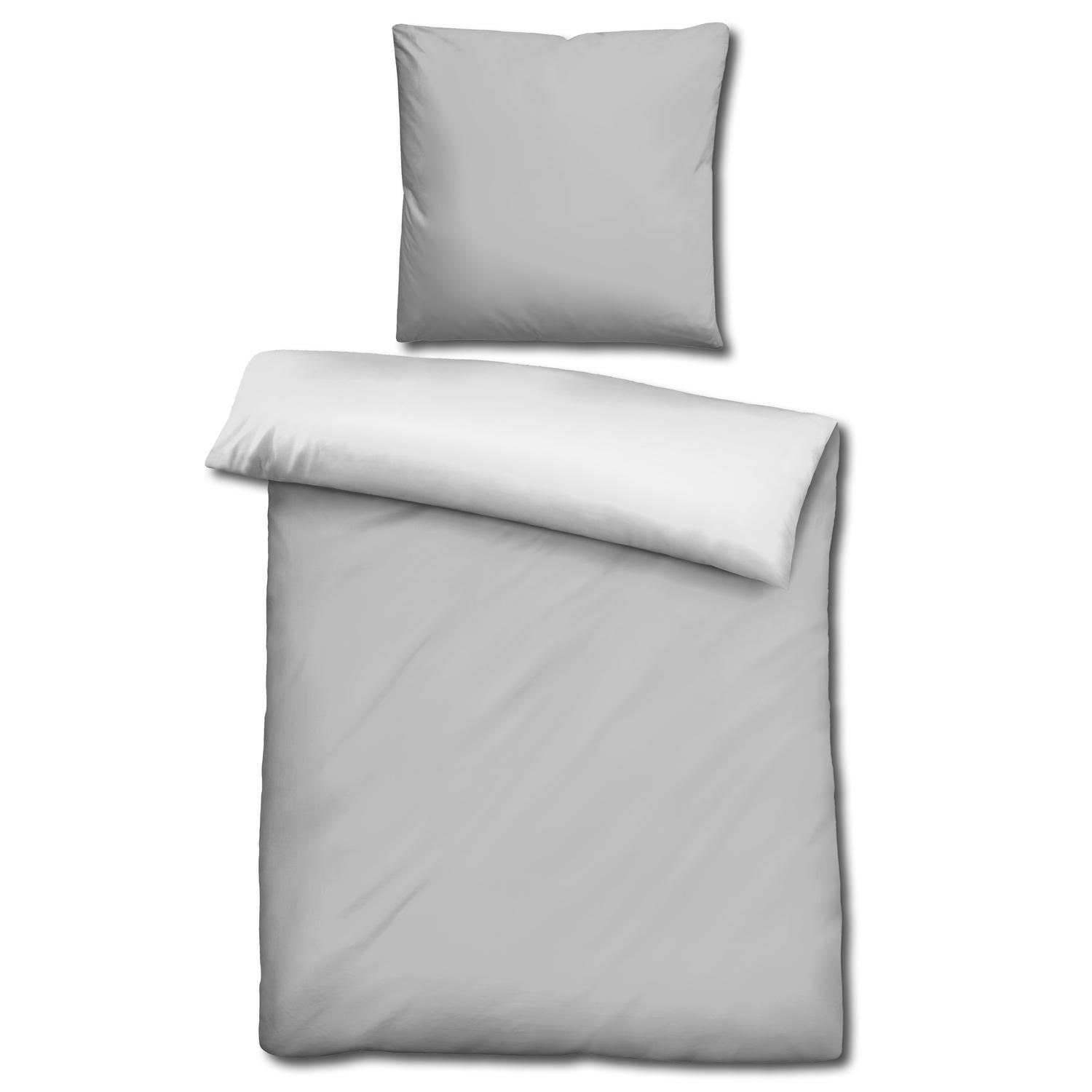 CloudComfort Basic Wendebettwäsche hellgrau/weiß 135 x 200 + 80 x 80 cm CloudComfort Basic Wendebettwäsche hellgrau/weiß 135 x 200 + 80 x 80 cm