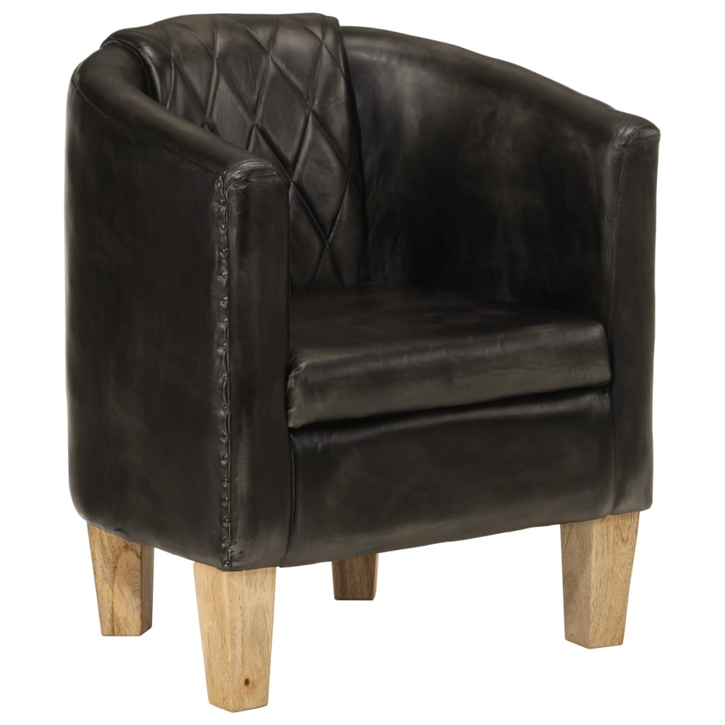 Clubsessel Grau Echtleder Grau 1