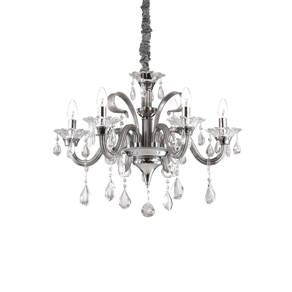 Colossal SP6 Kristallglas Kronleuchter 6-flammig, Grau, Ø: 66 cm