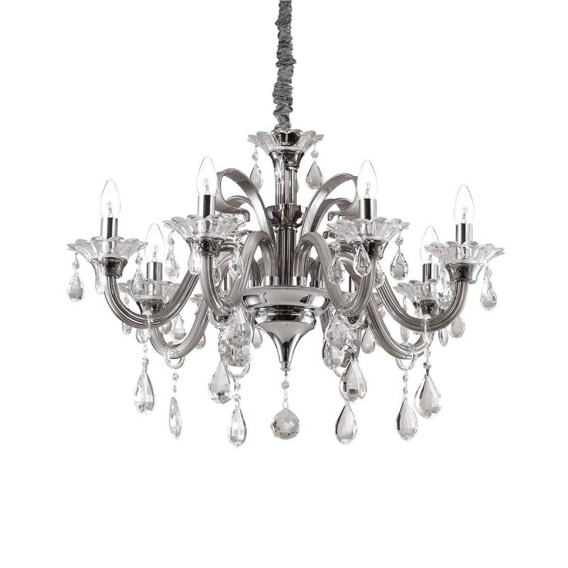 Colossal SP8 Kristallglas Kronleuchter 8-flammig, Grau, Ø: 78 cm