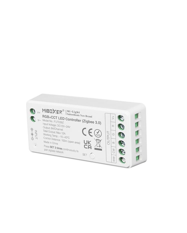 Controller / Dimmer Zigbee 3.0 + 2.4G, 12 / 24V DC, für RGBW mit weißen LED