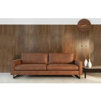3-Sitzer Sofa Leder-Mix Kentucky Braun 236 cm breit Ponto