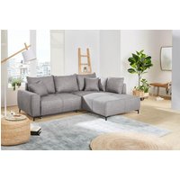 Couch L-Form Grau 245 cm breit mit Schlaffunktion Colmar
