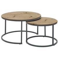 Couchtisch 2er Set ca.80x42+60x38 cm Artisan / Metall schwarz