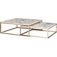 Couchtisch 2er-Set. weiß Marmor Optik gold lackiert Couchtisch 2er-Set. weiß Marmor Optik gold lackiert von Wohnling