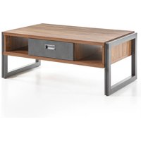 Couchtisch DALLAS-61 im Industrial Stil Absetungen in Matera Anthrazit und Dekor Stirling Oak Nb. B/H/T ca.: 113x45x68 cm