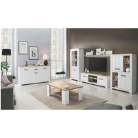 Couchtisch ELARA von Forte Weiß matt / Bianco Eiche