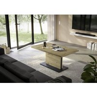 Couchtisch höhenverstellbar ausziehbar 120-160 cm Asteiche / Vulkanschwarz supermatt