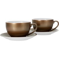 CreaTable Cappucinotassenset Golden Days gold Steinzeug 4 tlg. von CreaTable