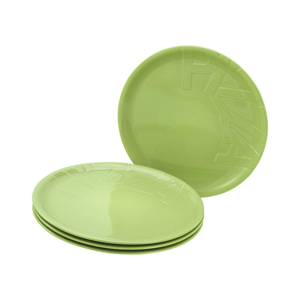 Creatable Pizzatellerset, Grün, Keramik, 4-teilig, Schriftzug, rund, lebensmittelecht, Essen & Trinken, Geschirr, Teller, Pizzateller Creatable Pizzatellerset, Grün, Keramik, 4-teilig, Schriftzug, rund, lebensmittelecht, Essen & Trinken, Geschirr, Teller, Pizzateller von Creatable