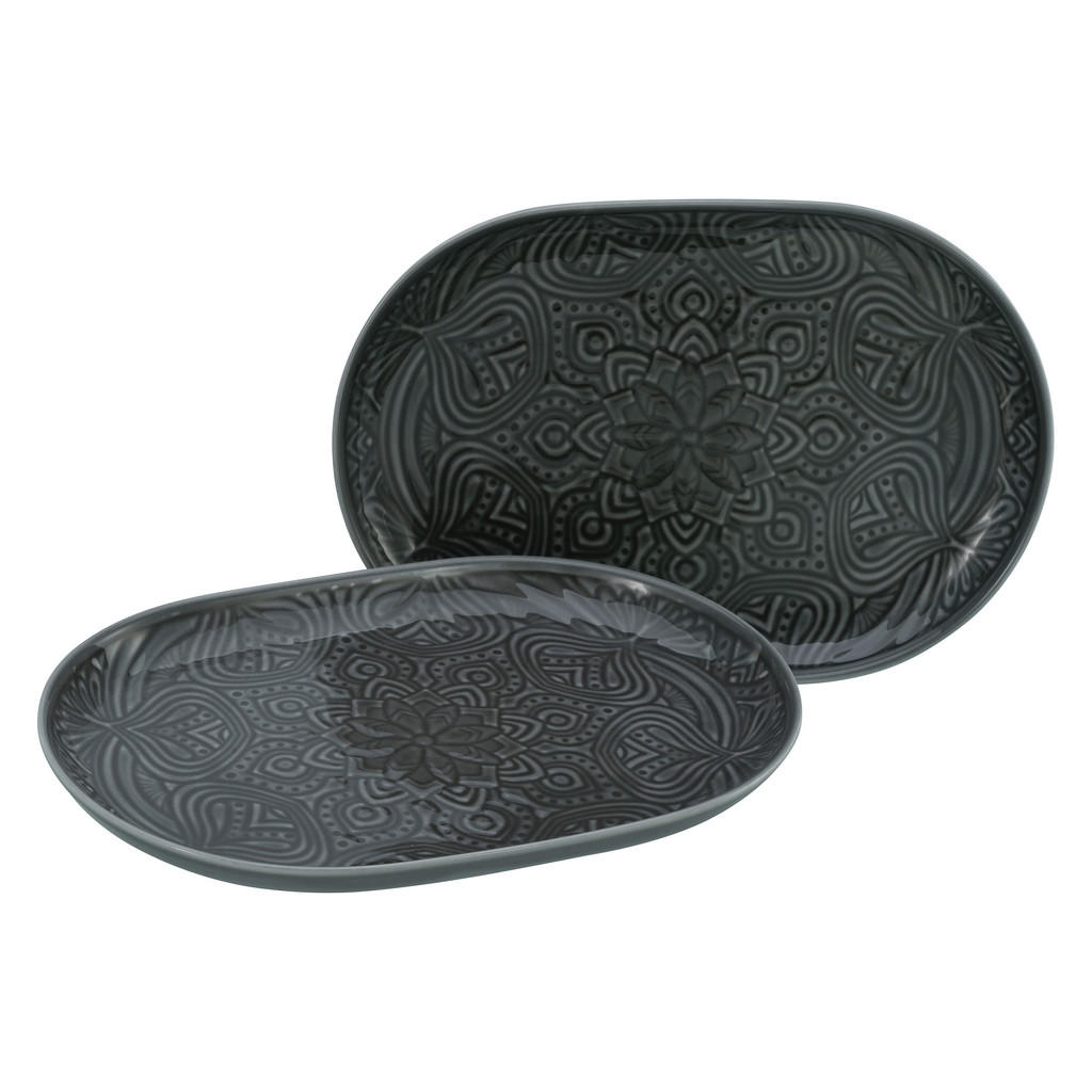 Creatable Servierplatten-Set, Dunkelgrau, Keramik, 2-teilig, orientalisch, oval, 23x7x30 cm, Tischkultur & Servieren, Servierplatten Creatable Servierplatten-Set, Dunkelgrau, Keramik, 2-teilig, orientalisch, oval, 23x7x30 cm, Tischkultur & Servieren, Servierplatten von Creatable